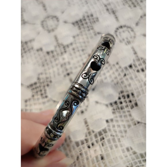 Brighton Round Hearts Bangle Signed Some Wear - Picture 3 of 6